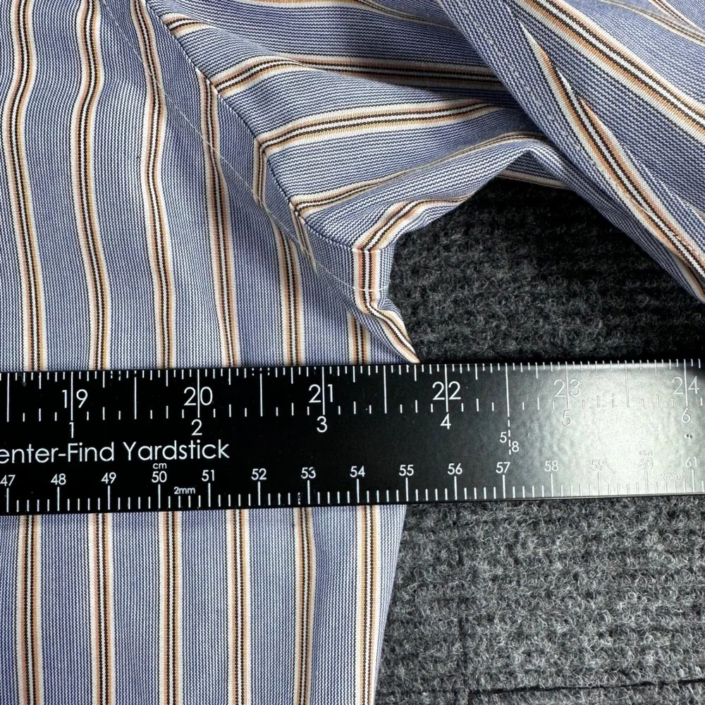 Banana Republic Dress Shirt Mens M Medium Blue Striped Non-Iron Classic Fit LS